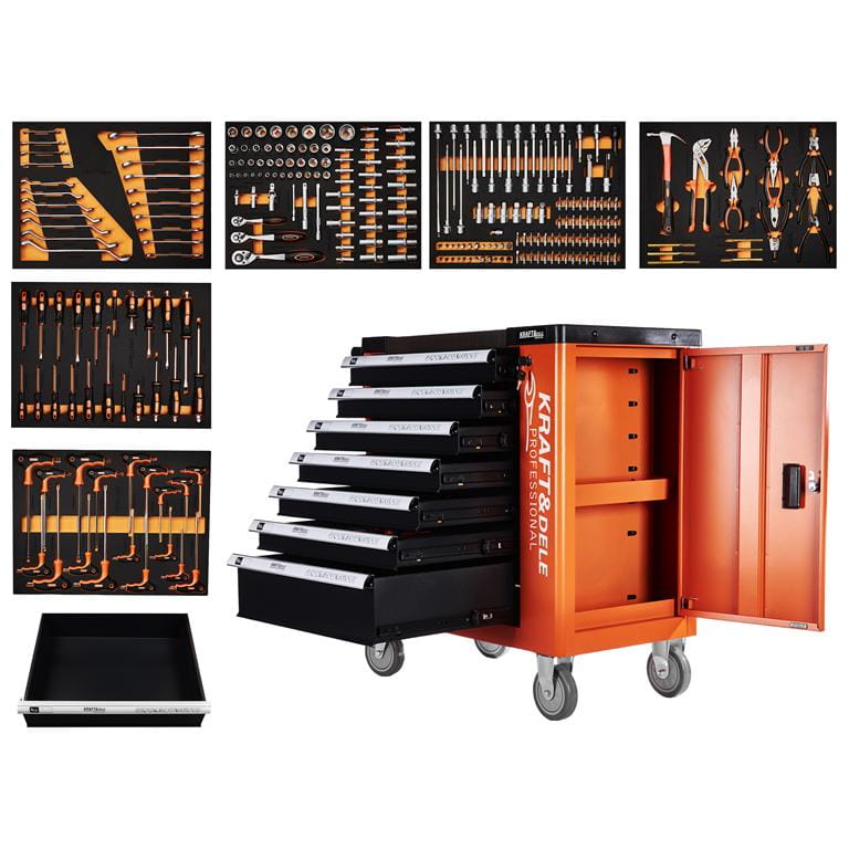 Kraft&Dele KD1067 tööriistakapp 258 tk, 7 sahtlit - Ostuklikk